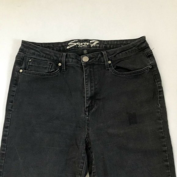 Seven7 Women's Black Dark Wash Mid Rise Skinny Jeans Regular Fit 16 34x27 - Picture 11 of 12